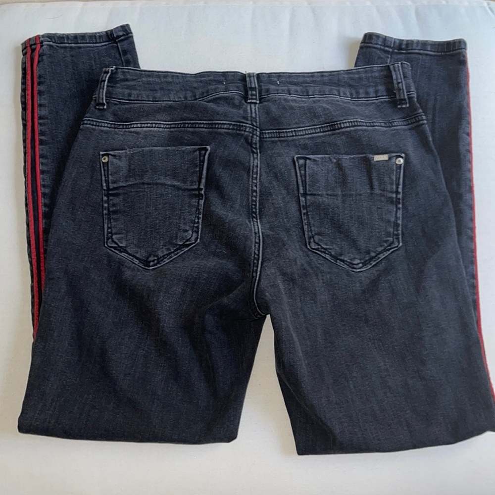 Women's Zara Denim High Waisted Dark Jeans Size 8 - Picture 3 of 4